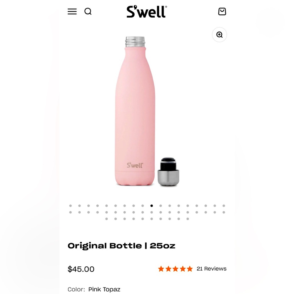 s’well 25oz bottle | Pink Topaz | Drinks say hotter or colder longer! |